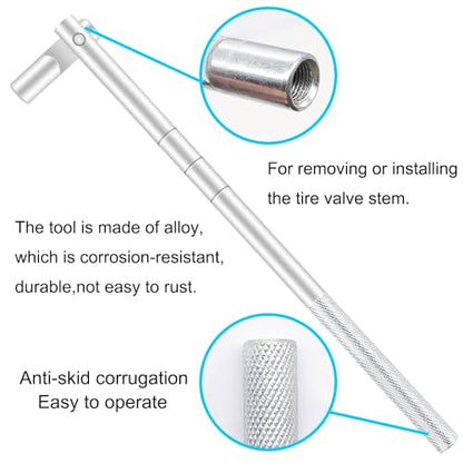 Tire Valve Stem Tool Puller and Installer Kit - 4PCS TR412, 4PCS TR413, 4PCS TR414 Snap-in Tire Valve Stem with Valve Cores, Single Head Valve Core Remover Installer Tool - size: 14PCS