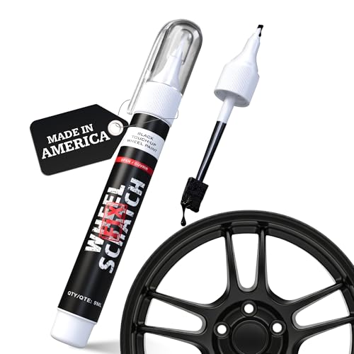Wheel Scratch Fix® Matte Black Rim Touch Up Paint, Wheel Scratch Repair Pen - color: Black - Satin/Matte - Touch-Up Pen