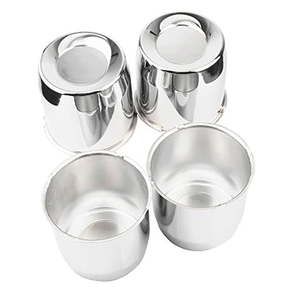 4Pcs 5.15" OD 4.92" H Push Through Trailer Wheel Center Cap for Rim - color: Chrome, size: 5.12" Hub 4.92" H