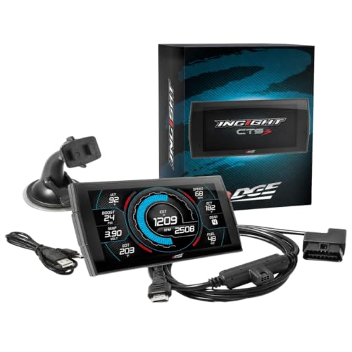 Edge 84130-3 Incight CTS3 Digital Gauge Monitor, 5-Inch Touch Screen OBDII Performance Meter, Compatible with 1996 and Newer Gas and Diesel Vehicles