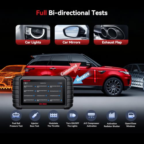 iCarsoft Bidirectional Scan Tool CR Max OBD2 Diagnostic Scanner for Most Vehicles Full System 50 Resets All Active Tests ECU Coding Battery Registration Lifetime Free Updates CAN FD Supported - size: 7'' Large