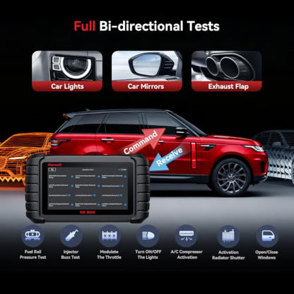 iCarsoft Bidirectional Scan Tool CR Max OBD2 Diagnostic Scanner for Most Vehicles Full System 50 Resets All Active Tests ECU Coding Battery Registration Lifetime Free Updates CAN FD Supported - size: 7'' Large