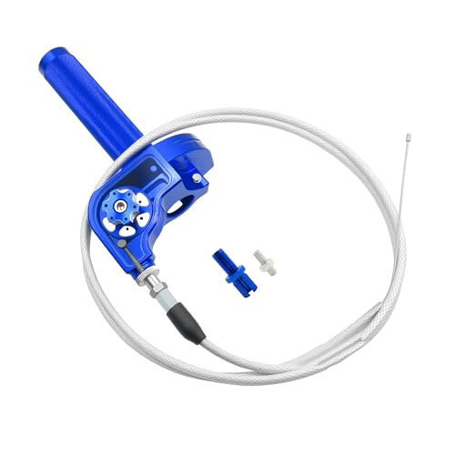 Motorcycle Throttle Grip 7/8" 22mm CNC Aluminum Quick Twister with Throttle Cable for KLX CR CRF EXC XR CRF50 CRF230 50 110 125 230 250 Dirt Pit Bike Motocross Motorbike Quad ATV - color: Blue