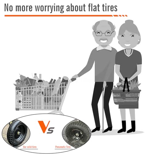 10 Inch Solid Rubber Tires(2-Pack), 4.10/3.50-4 Tire and Wheel Flat Free, with 5/8" Bearings, 2.17"Offset Hub for GOR Garden Cart, Wheelbarrow, Trolleys, Hand Trucks & Yard Trailers - size: 5/8in-10in
