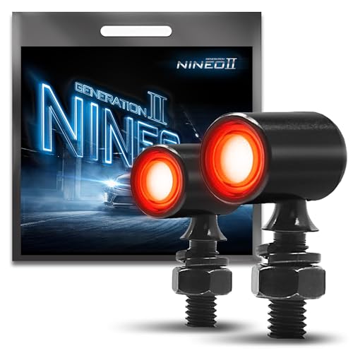 NINEO Rear Motorcycle Turn Signals LED,Mini Bullet,Red Taillight,2PCS - color: Red, size: Mini Size Rear