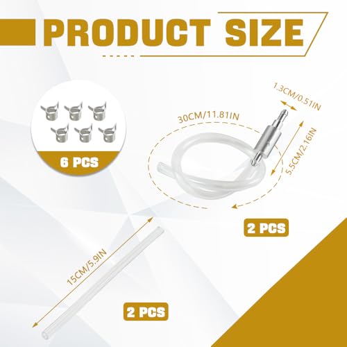 2 Sets Brake Bleeder Hose, Motorcycle Hydraulic Brake Fluid Bleeder Replacement Hose with Clip, One Way Check Valve Tube Bleeding Tool Kit Universal for Motorcycle Clutch