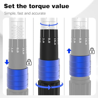 SuZhi 3/4'' inch drive 100-400 ft lb/136-542N.M Torque Wrench/Aluminum Alloy handle & Cr-Mo Material Head, Heavy Duty, Professional,Dual Direction, Store in Solid Case - size: 3/4'' 1pc