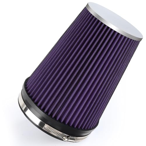 6" 152mm Cold Air Intake Filter Clamp-On Cone Filter Purple - color: Purple, size: 9 inches Tall