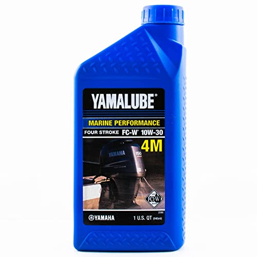 Yamaha Yamalube Marine 4M Mineral Based 4-Stroke Outboard Engine Oil- 1 Quart, #LUB-10W30-FC-12 - size: 1 Quart