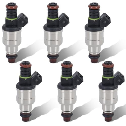 Flow Matched Fuel injectors Set of 6 Compatible for 1985-1993 Ford 2.3 2.9 3.0 3.8 4.9 5.0 EV1 Replaces F47E-A2E