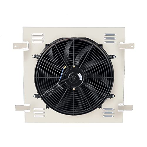 Radiator Shroud Fan for Jeep JK 2007-2017 Wrangler 2018 Wrangler JK 2018 07 08 09 10 11 12 13 14 15 16 17 Aluminum Shroud+16" Fan