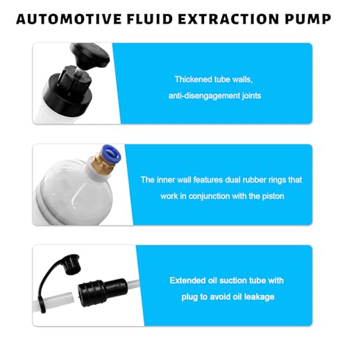 500cc Automotive Fluid Extractor Pump, Multi-Purpose Manual Oil Transfer Pump with 2 Extension Tubes, Universal Fluid Change Syringe Extraction and Filling Tool for Most Cars - color: 500cc