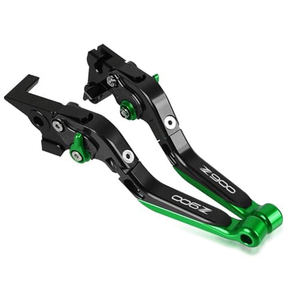 Z900 Motocycle Brake Clutch Levers Set Foldable Extendable - color: Brake Clutch Levers-green+black