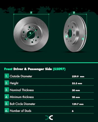 SCITOO Brake Kits Front Rear Brake Rotors Brake Pad:55133;55097;D1363;D1707 - size: 55133+D1363 & 55097+D1707 [4+8PCS]