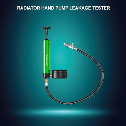 Universal Radiator Pressure Tester, Aluminum Automotive Cooling System Radiator Pressure Tester Tool,Pressure Test Pump with Pressure Gauge,Fit for Adapters for Various Car Models