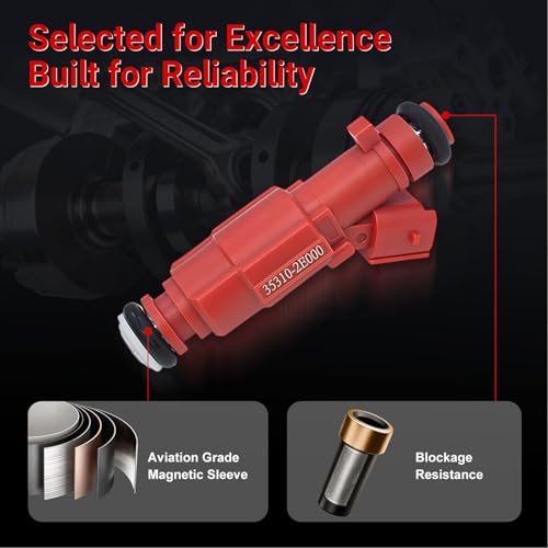 Fuel Injectors Set of 4 Compatible with Hyundai Kia 1.8L 2.0L - size: 35310-2E000