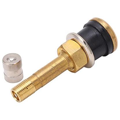 Tire Valve Stems Metal Valve Stems 10Pcs TR500 Tubeless Tire Valve Stems Sturdy Heavy Duty Clamp Valve Stem Core, Brass