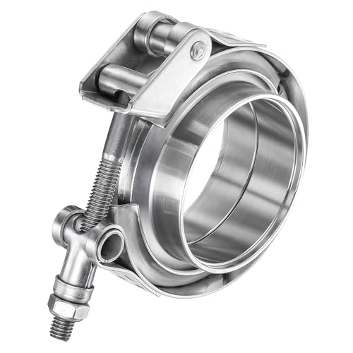 1.5 inch Quick Release V Band Clamp with Male Female Flanges, 304 Stainless Steel Exhaust V band Clamp for Automotive exhaust system, turbocharger, downpipe and mufflers - color: V Band Clamp With Flange, size: 1.5inch