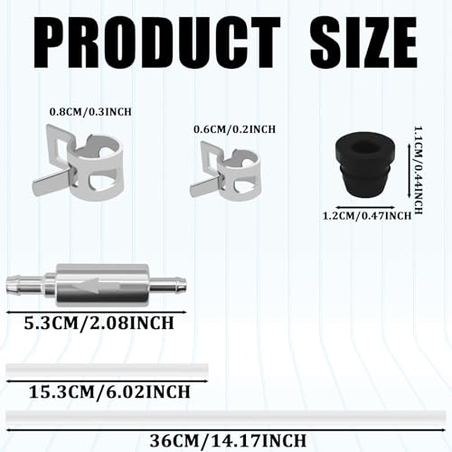 2 Set Brake Bleeder Kit, One Way Check Valve Tube Bleeding Tool Kit with Spring Clamps, Screw Caps, Metal Clips, Brake Fluid Bleeder for Hydraulic System Bleeding for Car Motorcyle Clutch