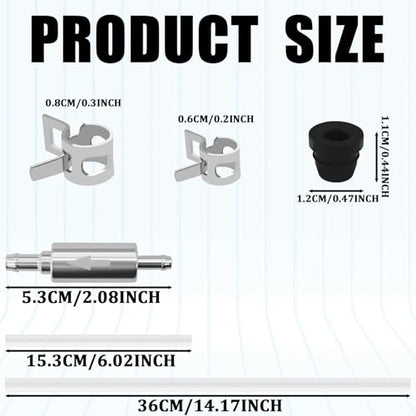 2 Set Brake Bleeder Kit, One Way Check Valve Tube Bleeding Tool Kit with Spring Clamps, Screw Caps, Metal Clips, Brake Fluid Bleeder for Hydraulic System Bleeding for Car Motorcyle Clutch