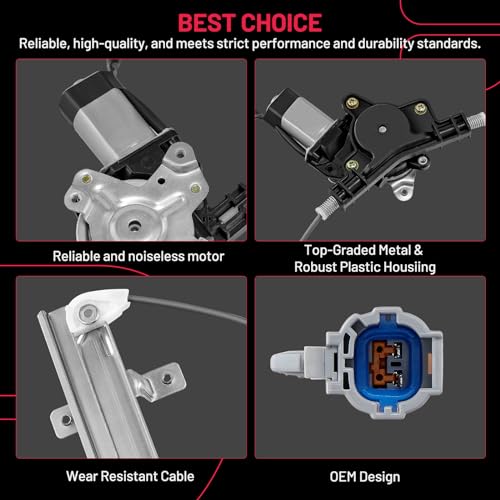BDFHYK 748-981 Rear Right Window Regulator with Motor - size: Rear Right, style: 2005-2015 Nissan Armada Titan