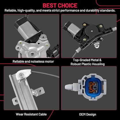 BDFHYK 748-981 Rear Right Window Regulator with Motor - size: Rear Right, style: 2005-2015 Nissan Armada Titan