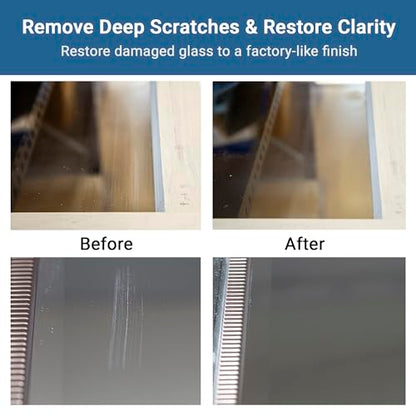 GLASS POLISH DIY Glass Scratch Removal Deluxe Kit 2" & 3" - Effective Glass Polishing with Drill or Polisher, Repairs Deep Scratches, Removes Surface Damage and Restores Original Clarity & Shine - size: 2 & 3 inch (12 Abrasives)