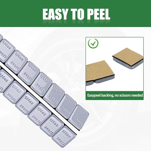 1/4 oz Stick On Wheel Weights 288pcs Easy Peel Gray - color: Gray, size: 0.25oz-288PCS