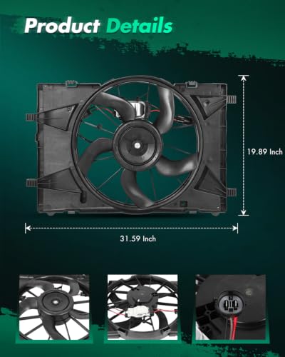 SCITOO Radiator Cooling Fan Assembly compatible with Ford Mercury Fusion