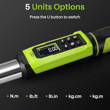 1/2" Digital Torque Wrench Set-3.8-250.8Ft.Lb for Car Auto Trucks - style: 1/2" 3.8-250.8Ft.Lb Set