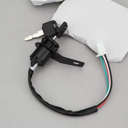 Motorcycle Ignition Switch Key Lock Compatible with 50-150cc Off-Road Motorcycles ATVs and Quads with 8.3cm Bracket