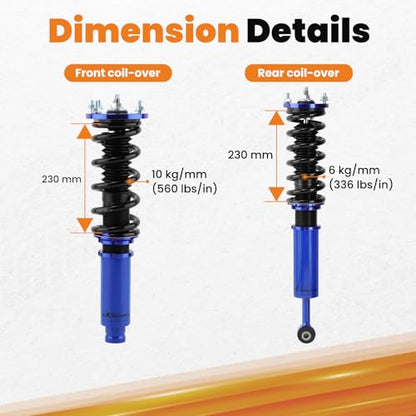 Coilovers for Honda Accord 1998-2002, for Acura TL 1999-2003