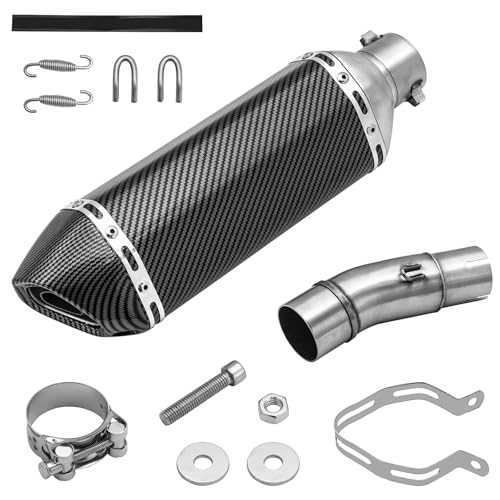 Slip on Exhaust for Kawasaki Ninja 400 Z400 2018-2023, Motorcycle Muffler with Removable Baffle, Stainless Steel/Aluminum, Easy Installation (No Welding)