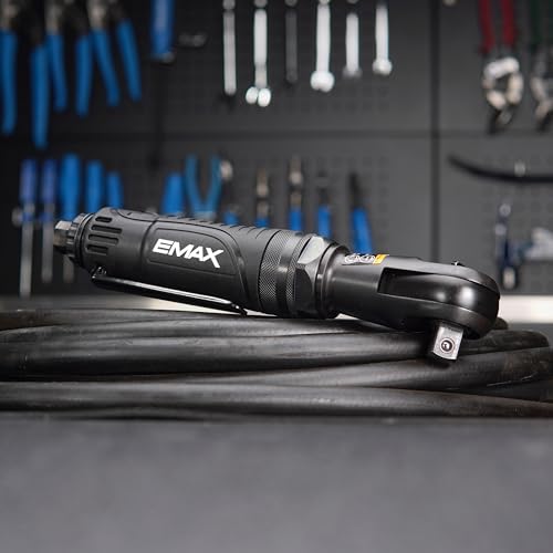 EMAX Air Ratchet - 1/2" Drive Right Angle Pneumatic Wrench with 60 ft lbs Max Torque & 200 RPM - EATRT05S1P - color: Right Angle