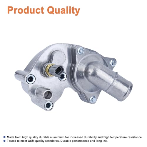 Upgrade Aluminum Thermostat Housing Assembly(1PCS). Replaces Part #2L2Z8592AA 2L2Z8592BA. Fit for Ford Explorer 2002-2010 4.0L V6,Mercury Mountaineer 2002-2010 4.0L V6.
