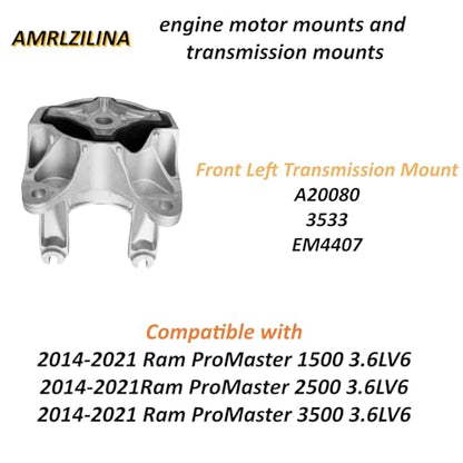 Engine Motor Transmission Mount Kit for Ram ProMaster 2014-2022 - size: 2014-2022 Ram ProMaster 1500/2500/3500 3.6L