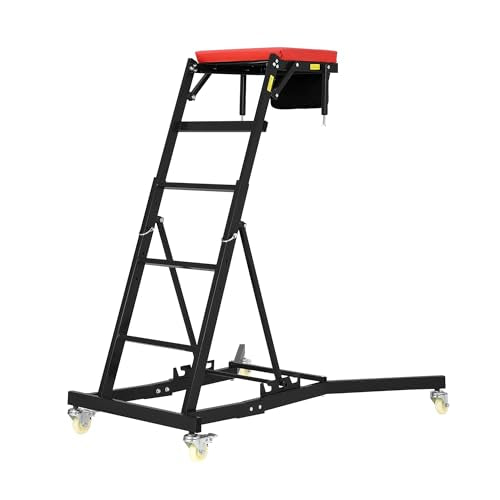 Top Side Creeper for Trucks & SUVs, Rolling Topside Creepers - Automotive Engine Creeper with Locking 360° Casters, Heavy Duty 400 LBS Capacity High Creepers with 48" to 76" Adjustable Height - color: Black