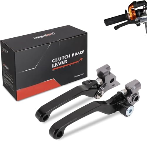 JFG RACING Dirt Bike Foldable Clutch Brake Levers for XC EXC FE TC EXCF - color: Black