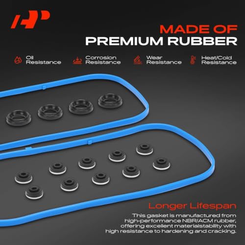 A-Premium Engine Valve Cover Gasket Set, for Oil or Gas Leak Repair