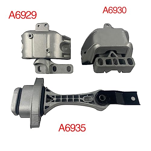 BST BSSP 3PCS A6929 A6930 A6935 Engine & Trans Mount Set Compatible with 2000-2005 VW Jetta 1.8L 2.0L Engine Motor&Transmission Mounts Set for 2000-2005 Volkswagen Golf for 99-05 Bettle 1.8