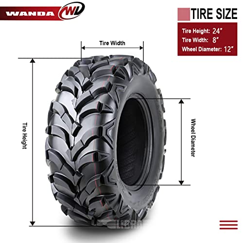 WANDA AT MASTER ATV Tire 24x8-12 24x8x12 P341 6PR Solid Lug Mud Snow 10151 - size: 24x8-12