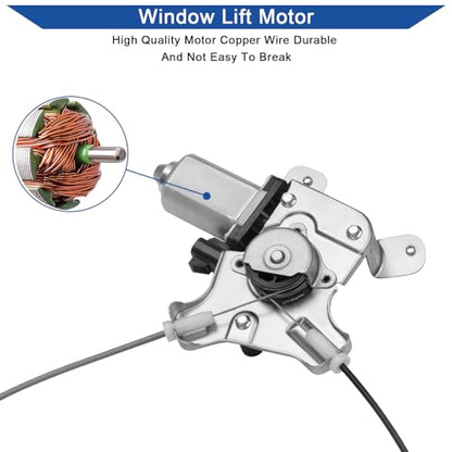 Obaee Window Regulator with Motor Rear Left Driver Side, Replace 741-390 - size: Rear Left Driver Side