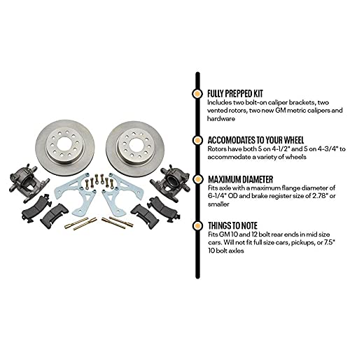 Rear Disc Brake Conversion Kit, For GM 10 &12 Bolt, Bolt-On Dual Pattern