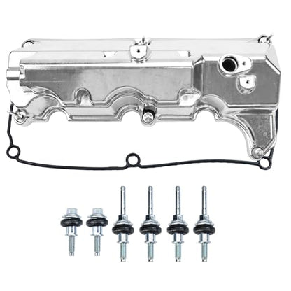 MITZONE Aluminum Valve Cover Left Side Compatible with Ford Explorer Sport Trac Ranger Mercury Mountaineer 2001-2005 4.0L V6 4L5Z6582JA 4L5Z6582FA 1L2Z6582BA Silver - size: 2001-2005 Ford Left Side
