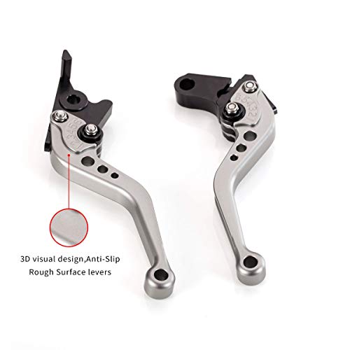 Hopider Short Brake Clutch Levers Compatible with GROM MSX125 2014-2026 - color: Titanium