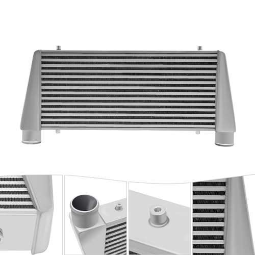 2.50 Inch Inlet/Outlet Diameter, Universal Aluminum Intercooler 29.5 * 13.25 * 2.75inch, Turbo Front Mount Universal Aluminum Intercooler Cooling Kit - size: 29.5x13.25x2.75