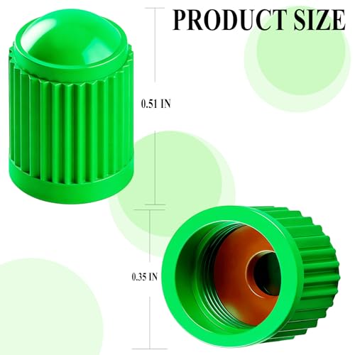 15PCS Tire Valve Stem Caps, Corrosion Resistant, with O Rubber Ring, Airtight Seal Heavy Duty Dustproof Tire Valve Stem Covers for Cars, SUV, Trucks, Bikes, Motorcycles, Bicycles(Green) - color: Green, size: 15 pcs