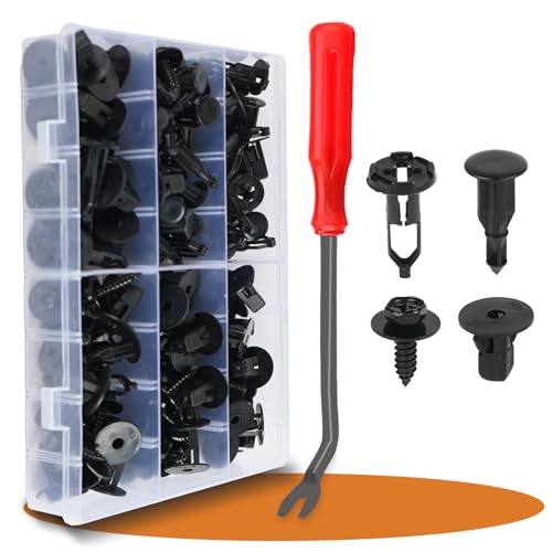 OTUAYAUTO 121PCS 4 in 1 Body Bumper Screw Bolts Fender Liner Clips - size: 120Pcs 4 Sizes Clips with 1 Remover for Toyota