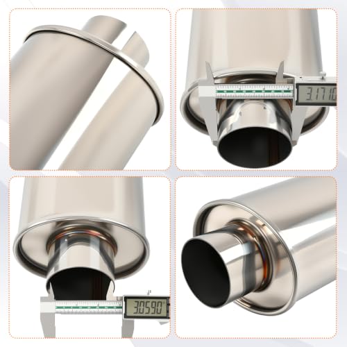 3'' Inch Ultra Quiet Exhaust Resonator,Performance Muffler Resonator 3" Inlet 3" Outlet 14" Overall Length T304 Stainless Steel Universal Fitment - size: 3.0''Inch