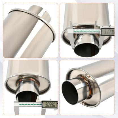 3'' Inch Ultra Quiet Exhaust Resonator,Performance Muffler Resonator 3" Inlet 3" Outlet 14" Overall Length T304 Stainless Steel Universal Fitment - size: 3.0''Inch